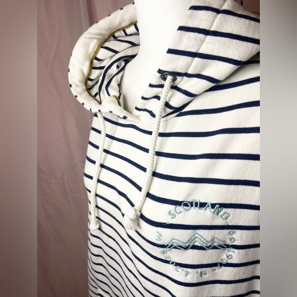 Fat Face Sally Stripe Hoodie Front Pocket w/ Scotland Nautical Embroidery BB138 - Picture 9 of 14